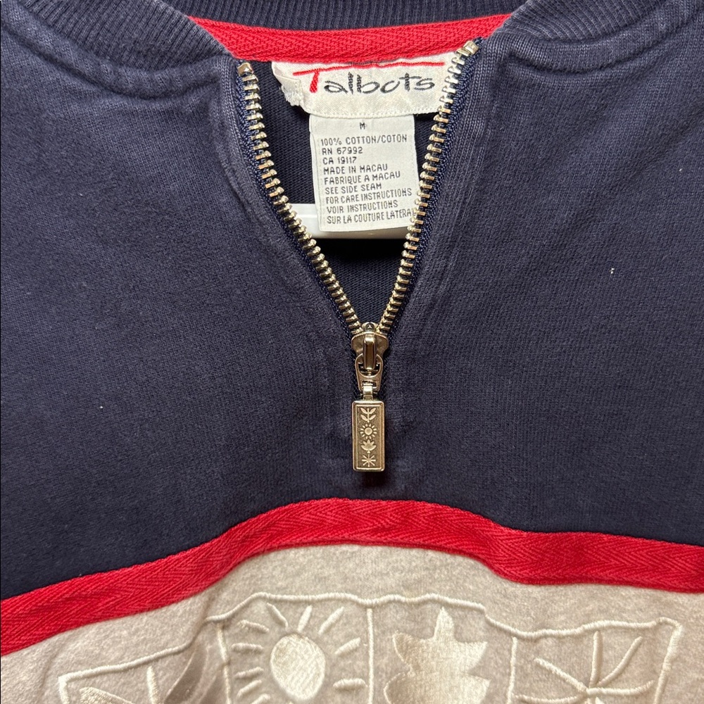 Talbots Navy Half Zip Pull Over - image 4